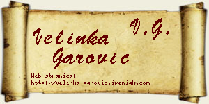 Velinka Garović vizit kartica